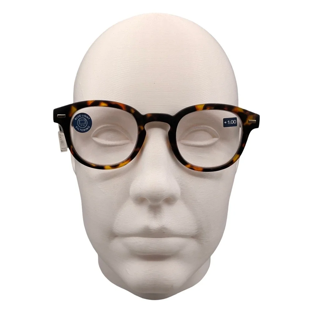 Peepers Headliner Blue Light Tortoise Reading Glasses +1.00 Round Mens Womens